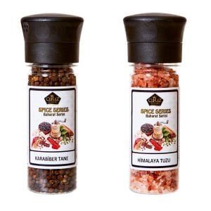 Karabiber Tane 80gr ve Himalaya Tuzu 190gr Baharat Seti