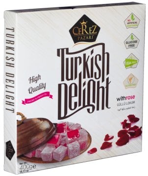 Gül Aromalı Lokum (Glikozsuz, Vegan Lokum)