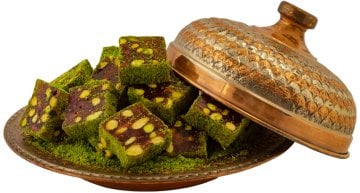 Toz Antep Fıstığı Kaplı Nar Aromalı Fıstıklı Lokum 500gr