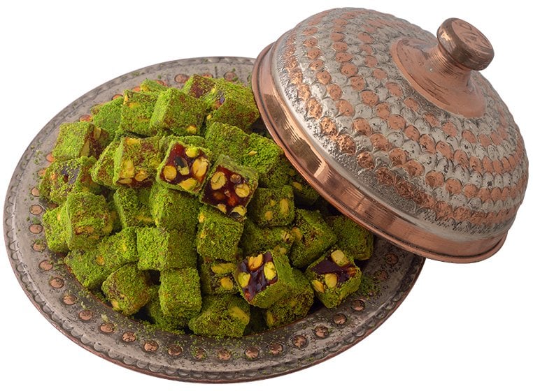 Toz Antep Fıstığı Kaplı Nar Aromalı Fıstıklı Lokum 500gr