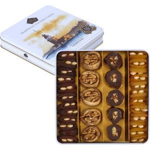Dolgulu Spesiyal Kuru Meyveler Hediyelik Metal Kutuda 650gr