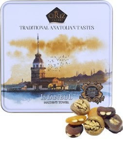 Dolgulu Spesiyal Kuru Meyveler Hediyelik Metal Kutuda 650gr