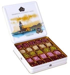 Hediyelik Metal Kutuda Vegan, Glutensiz ve Glikozsuz Kral Lokum 500gr