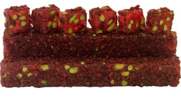 Zereşk Üzümü Kaplı Antep Fıstıklı Çilek Aromalı Lokum 1kg