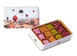 Hediyelik Metal Kutuda Vegan, Glutensiz ve Glikozsuz Kral Lokum 240gr