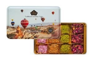 Hediyelik Metal Kutuda Vegan, Glutensiz ve Glikozsuz Kral Lokum 240gr