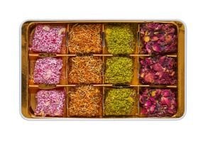 Hediyelik Metal Kutuda Vegan, Glutensiz ve Glikozsuz Kral Lokum 240gr